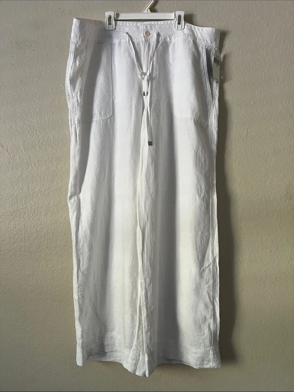 NWT Lauren Ralph Lauren 100% Linen Pants White Size 14
